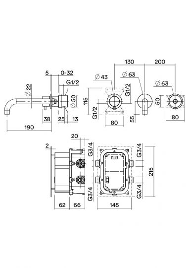 Смеситель для раковины Quadro design Sense 13 13S.33.00 + IN1002I AS сенсорный схема 3