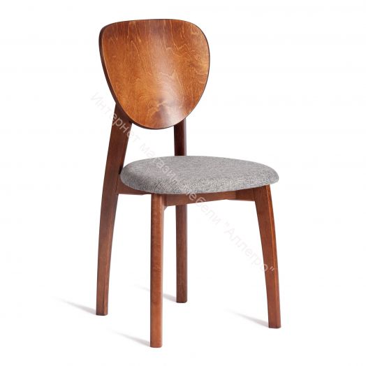 Стул DIAMANTE мягкое сидение / 1 шт. в упаковке бук, 42x42x85см, коричневый, ткань wool dimgrey, серый