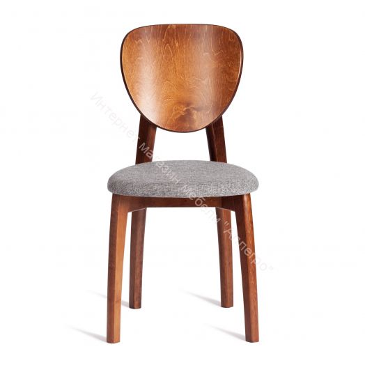 Стул DIAMANTE мягкое сидение / 1 шт. в упаковке бук, 42x42x85см, коричневый, ткань wool dimgrey, серый