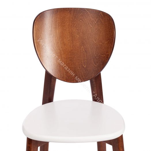 Стул DIAMANTE жесткое сидение бук, 42 х 42 х 85 см, коричневый / белый