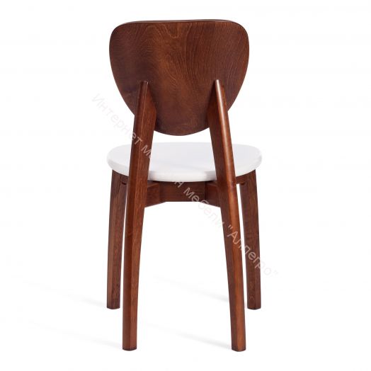 Стул DIAMANTE жесткое сидение бук, 42 х 42 х 85 см, коричневый / белый
