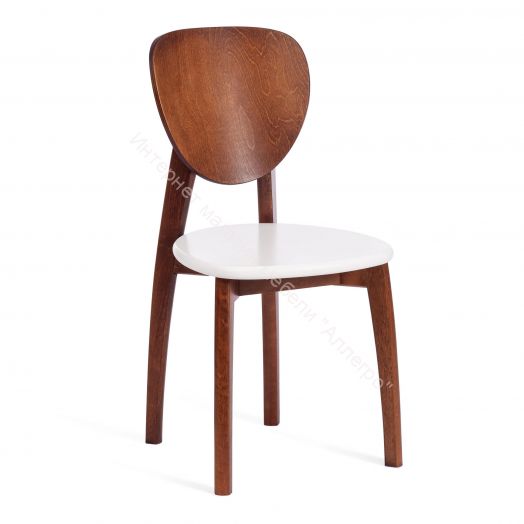Стул DIAMANTE жесткое сидение бук, 42 х 42 х 85 см, коричневый / белый