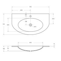 Стеклянная раковина Cezares EDEN 82399 92х52 схема 2