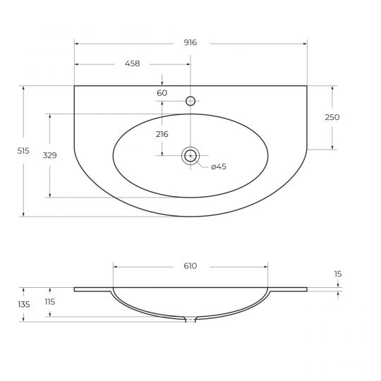 Стеклянная раковина Cezares EDEN 82399 92х52 схема 2