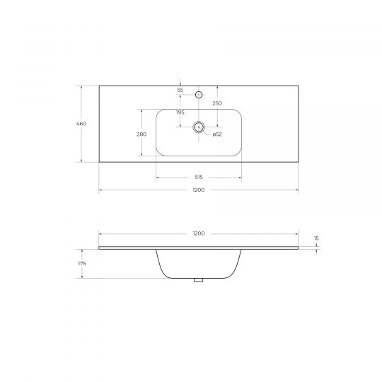 Керамическая раковина Cezares CZR-NAT, глубина 46 см схема 8
