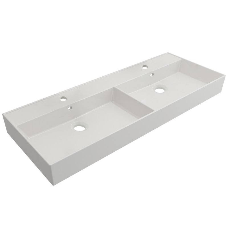 Изображение Керамическая раковина с двумя чашами Cezares CZR-MIL 120х46,5