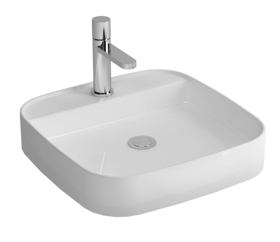 Квадратная раковина керамическая накладная Cezares 50х50