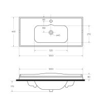 Керамическая раковина Cezares GIUBILEO CZR-ELT, глубина 46см схема 4 Керамическая раковина Cezares GIUBILEO CZR-ELT, глубина 46см схема 4