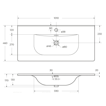 Керамическая раковина мебельная Cezares CZR-8099 схема 8