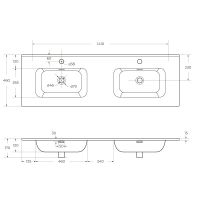 Керамическая раковина с двумя чашами Cezares CZR-8095 схема 4