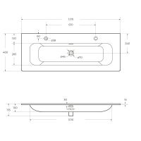 Керамическая раковина мебельная Cezares 121х46 схема 4