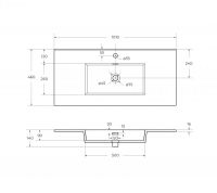 Керамическая раковина мебельная Cezares CZR-8002 схема 2