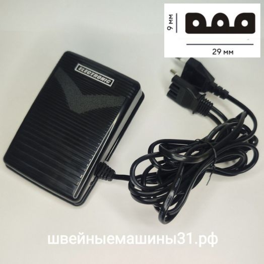 Педаль Model 4C-326G. 230 В; 0,7 А; 140 Вт; разъём Necchi, Dragonfly, AstraLux, Merrylock, Comfort и др.     Цена 2310 руб.