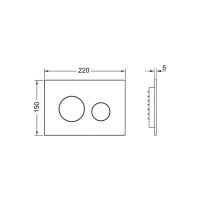 Черная стеклянная кнопка (клавиша) смыва TECEloop 9240657 схема 2