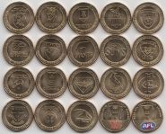 Австралия Набор 20 монет 1 доллар "Австралийская футбольная лига" 2023 год UNC 2 цветные монеты