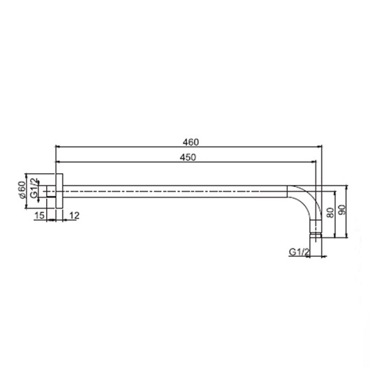 Кронштейн для верхнего душа FIMA Carlo Frattini Wellness F2138NS схема 2