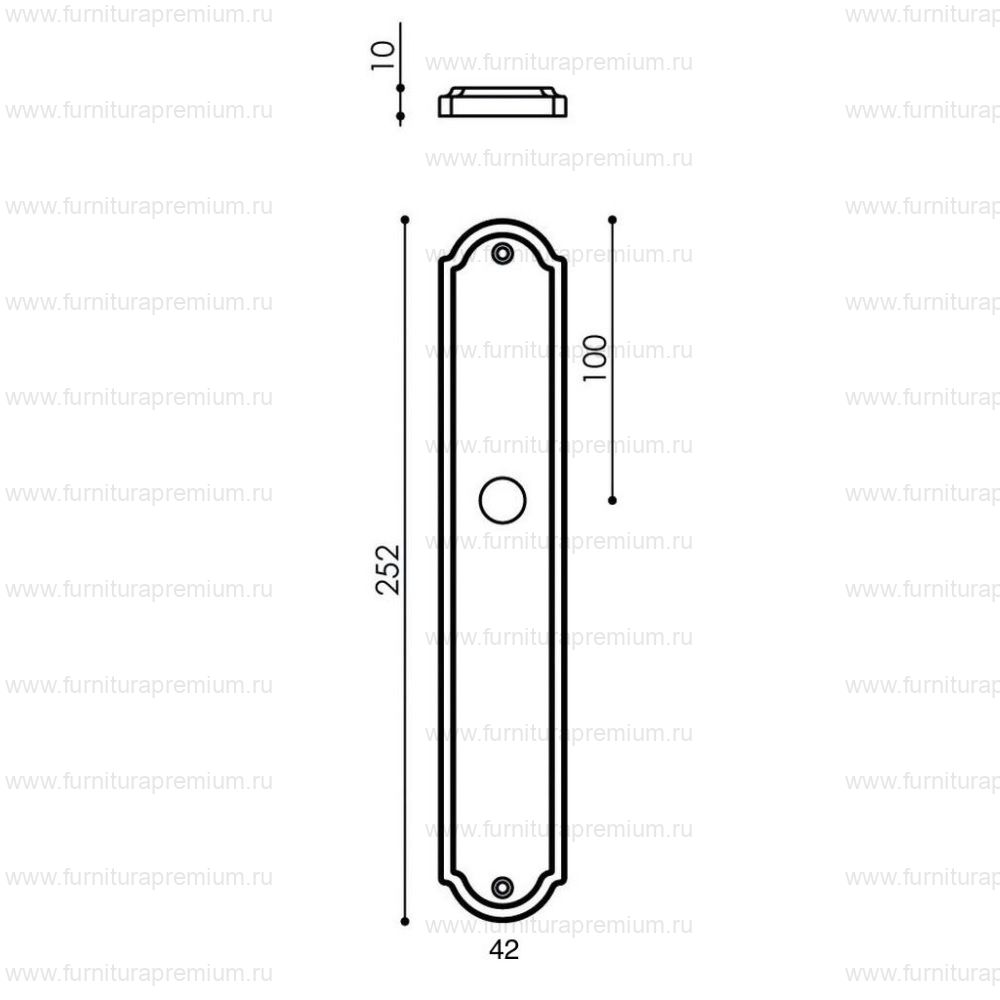 Ручка на планке Venezia Anafesto PL02 WC-2