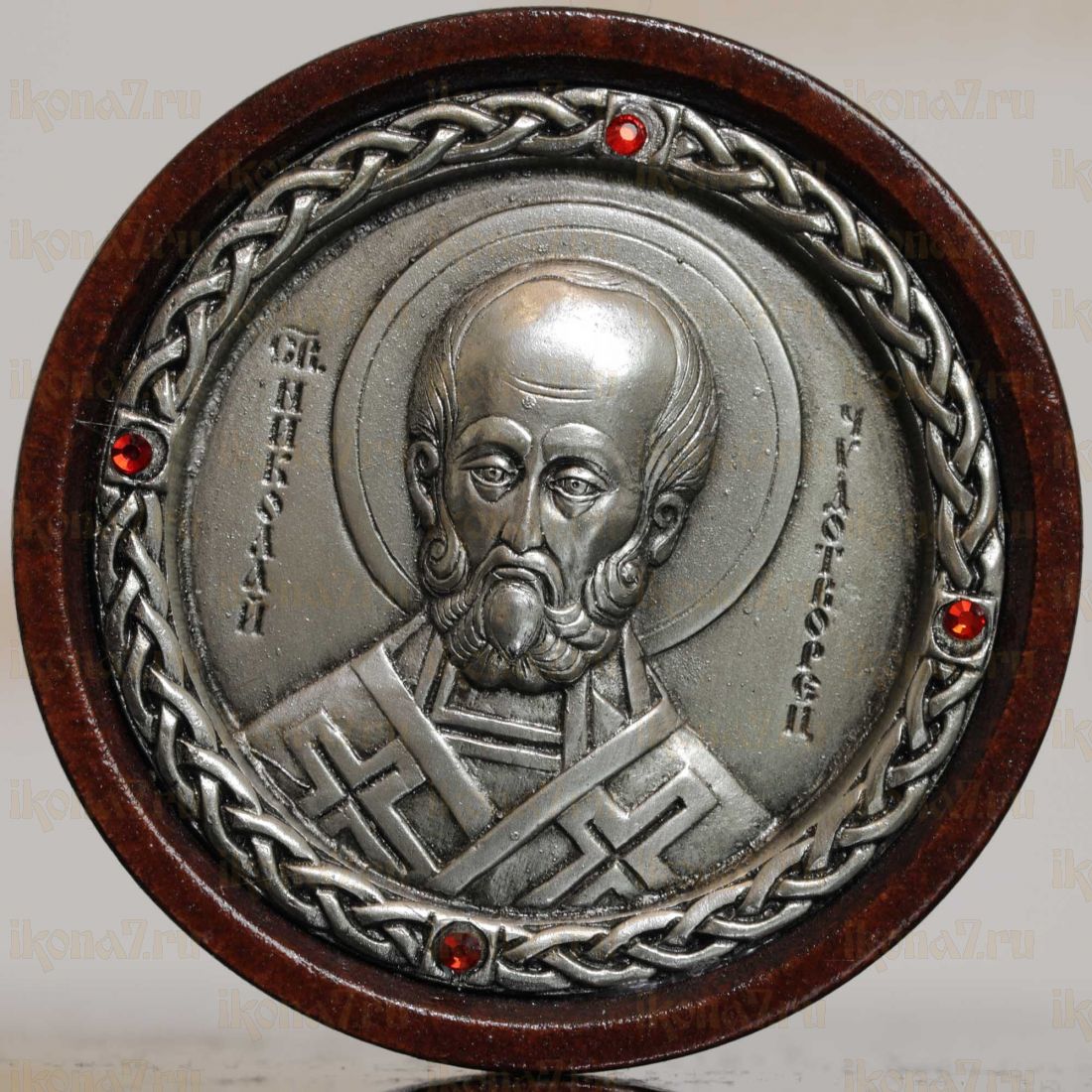 Икона в авто Николай Чудотворец круглая (5,5см)