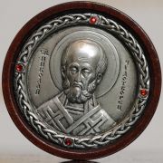Икона в авто Николай Чудотворец круглая (5,5см)