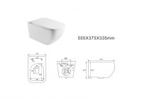 Унитаз подвесной безободковый Aquatek Медея AQ1537T-00 c системой смыва Tornado схема 2