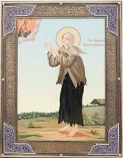 Икона Варвара Скворчихинская с окладом "Старинные узоры" (14х18см)