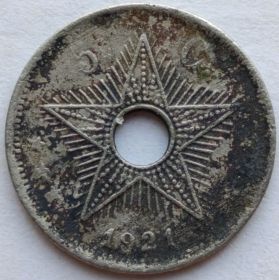 5 сантимов Бельгийское Конго 1921