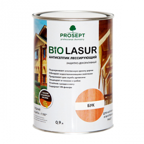Антисептик Лессирующий Prosept Bio Lasur 0.9л для Древесины, Полуматовый, Служба до 7 Лет / Просепт Био Лазурь.