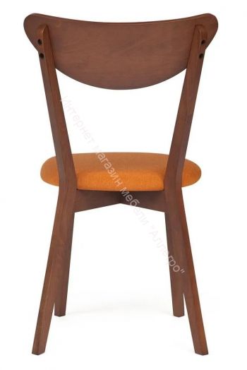 Стул мягкое сиденье/ цвет сиденья - Оранжевый, MAXI (Макси) каркас бук, сиденье ткань, 86*48.5*54.5, коричневый