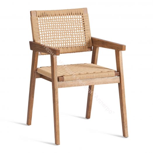 Стул VANHEIM дерево вяз/бечевка, Груша (№3), 46х45х83 см