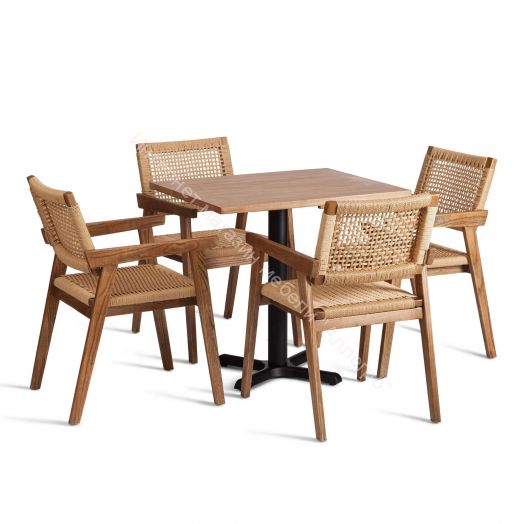 Стул VANHEIM дерево вяз/бечевка, Груша (№3), 46х45х83 см