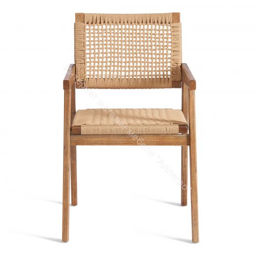 Стул VANHEIM дерево вяз/бечевка, Груша (№3), 46х45х83 см