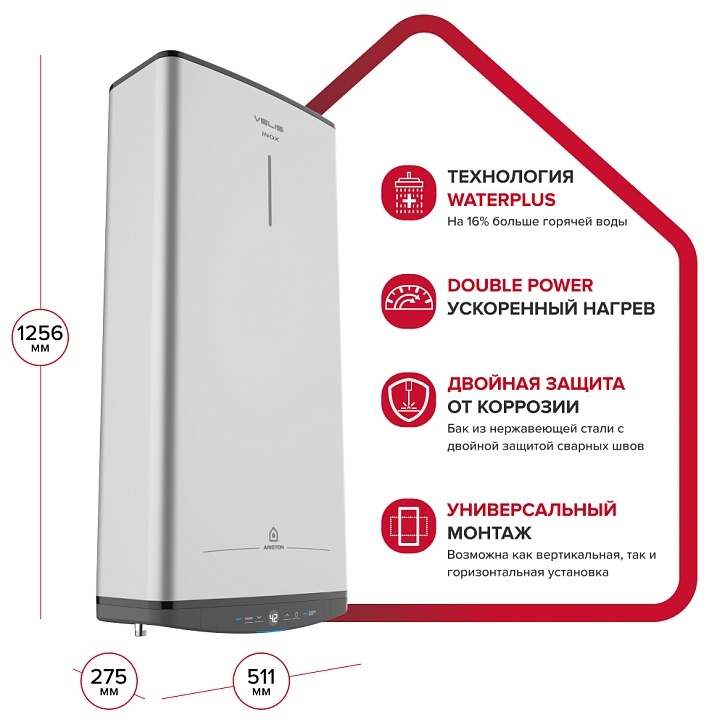 Настенный накопительный электрический водонагреватель Ariston ABSE VLS PRO INOX PW ФОТО