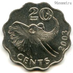 Свазиленд 20 центов 2003