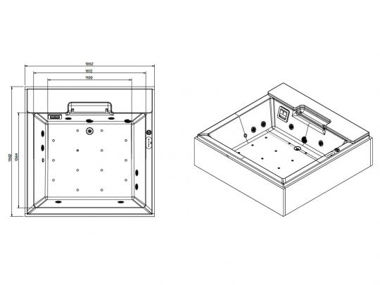Гидромассажный СПА бассейн Albatros Soreha Mini Pool 180х180 схема 2