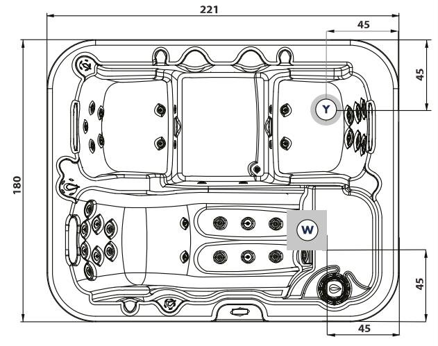 Гидромассажный СПА бассейн Albatros Progress 221,5х179,5 ФОТО