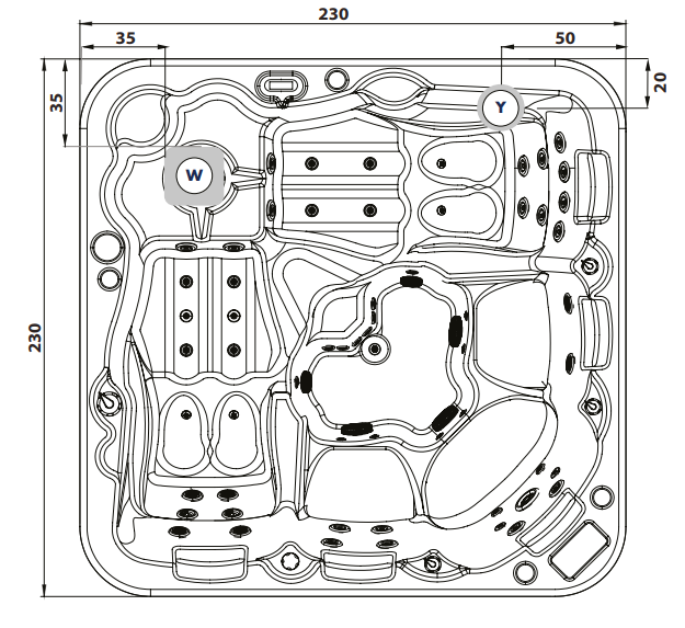 Гидромассажный СПА бассейн Albatros Oasis 230х230 ФОТО