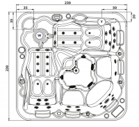 Гидромассажный СПА бассейн Albatros Oasis 230х230 схема 2