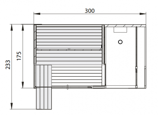 Сауна с душевой Albatros Modula S Combi 300 х 175 см схема 2