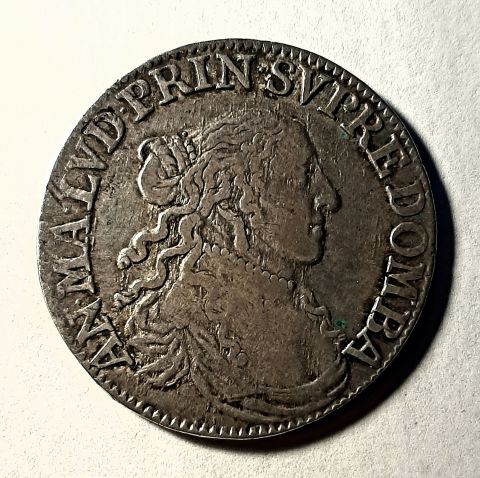 1/2 экю 1673 Домб RARE Франция AUNC