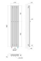 Водяной полотенцесушитель Broner Moot Long Bath MLBS.60.027.120.0000 30х60 270 мм схема 3