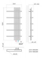 Водяной полотенцесушитель Broner Alto ALT.050.140.0000.R  вертикальный 500 мм схема 4