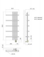 Электрический полотенцесушитель Broner Alto ALT.EL.050.140.0000.R (R)/(L) 500 мм схема 3