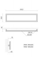 Полотенцесушитель электрический Broner Mono V MN.EL.025.100.0000 вертикальный 250 мм схема 2