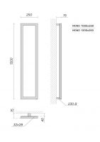 Полотенцесушитель электрический Broner Mono H MN.EL.025.120.0000 горизонтальный 250 мм схема 2 Полотенцесушитель электрический Broner Mono H MN.EL.025.120.0000 горизонтальный 250 мм схема 2