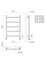 Полотенцесушитель Broner Passo PS.050.080.0000 водяной на ГВС 500 мм схема 4 Полотенцесушитель Broner Passo PS.050.080.0000 водяной на ГВС 500 мм схема 4
