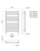 Полотенцесушитель Broner Jazz JZ.050.120.0000 водяной с нижним подключением 500 мм схема 4
