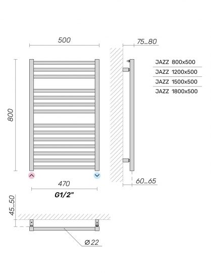 Полотенцесушитель на ГВС Broner Ramo RM.050.120.0000 500 мм схема 5