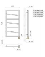 Полотенцесушитель электрический Broner Cube ZZ CZ. EL. 050.180.0000 дизайнерский 500 мм схема 3