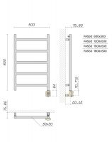 Электрический gолотенцесушитель Broner Passo PS.EL.050.150.0000 500 мм схема 4