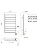 Полотенцесушитель электрический Broner Orlando ORL.EL.050.100.0000 вертикальный 500 мм схема 3
